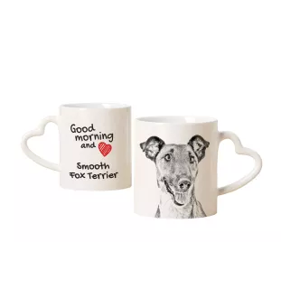 Fox Terrier Glatthaar, Foxterrier - Tasse mit Hund, entzückende Tasse mit herzförmigem Henkel, universelles Geschenk der Marke Art-Dog