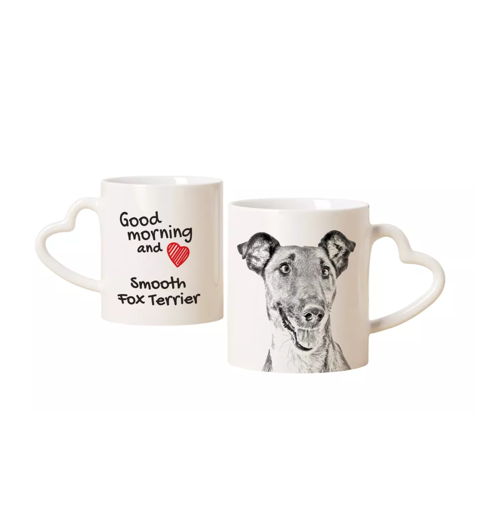 Fox Terrier Smooth - cup with a dog, adorable cup with a heart-shaped handle, universal gift from the Art-Dog brand