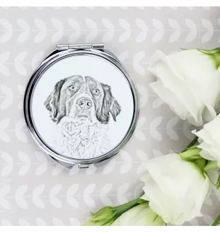 Épagneul français - miroir de poche avec chien, miroir personnalisé pour sac à main, miroir compact avec impression de la marque Art-Dog