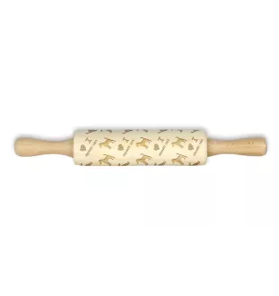 Fox Terrier Smooth - small rolling pin with a dog, patterned dough roller, gadget for ceramicists from the Art-Dog brand