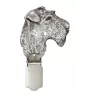 Fox Terrier Wire - brooch with a clip, holder for a start number, silver-plated dog show pin from the Art-Dog brand