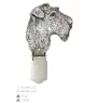 Fox Terrier Wire - brooch with a clip, holder for a start number, silver-plated dog show pin from the Art-Dog brand