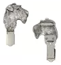 Fox Terrier Wire - brooch with a clip, holder for a start number, silver-plated dog show pin from the Art-Dog brand