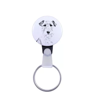 Fox-terrier à poil dur - porte-clés avec l'image d'un chien, pendentif avec la propre graphique de la marque Art-Dog