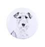 Fox-terrier à poil dur - aimant avec un œil de chien, exceptionnellement léger, aimant puissant, produit fabriqué à la main par la marque Art-Dog