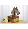 Fox-terrier à poil dur - urne pour les cendres du chien avec une statuette, petite urne pour chien, urne personnalisée avec le buste du chien de la marque Art-Dog