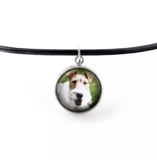 Fox Terrier Wire - jewelry with your photo box, set of necklace and earrings, personalized products from the Art-Dog brand