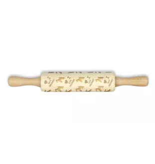 Fox Terrier Wire - small rolling pin with a dog, patterned dough roller, gadget for ceramicists from the Art-Dog brand