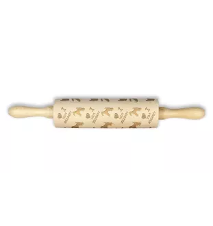 Fox Terrier Wire - rolling pin for dough with a dog, patterned rolling pin for ceramics, a gift for a cook from the Art-Dog brand
