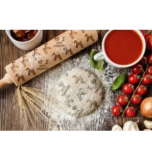 Fox Terrier Wire - rolling pin for dough with a dog, patterned rolling pin for ceramics, a gift for a cook from the Art-Dog brand