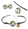 Fox Terrier Drahthaar, Foxterrier - Schmuckset in einer Schachtel, Halskette, Ohrringe, Armband, Produkte der Marke Art-Dog