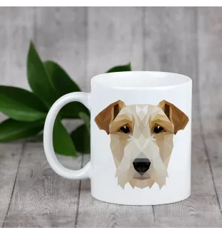 Fox-terrier à poil dur - tasse avec une photo et un motif de chien géométrique Art-Dog