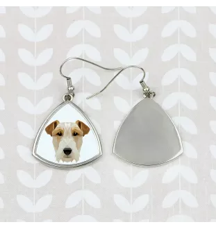 Foksterier szorstkowłosy kolczyk geometryczny Art-Dog