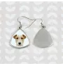 Fox-terrier à poil dur - boucles d'oreilles avec une photo et un motif de chien géométrique Art-Dog