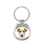 Fox Terrier Drahthaar, Foxterrier - geometrischer Schlüsselanhänger mit Foto und Aufschrift Art-Dog