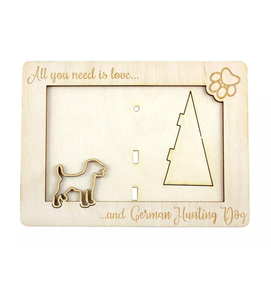 Chien de chasse allemand - Cadre photo, cadre en bois gravé, un joli gadget pour l'amoureux des chiens par Art-Dog