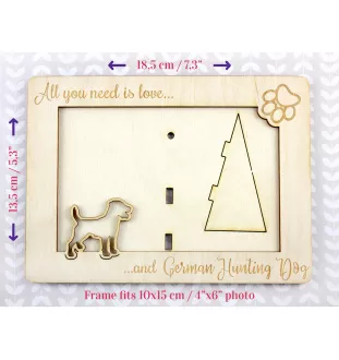 Chien de chasse allemand - Cadre photo, cadre en bois gravé, un joli gadget pour l'amoureux des chiens par Art-Dog