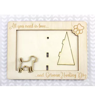 Deutscher Jagdterrier - Photo frame, engraved wooden frame, a lovely gadget for the dog lover by Art-Dog