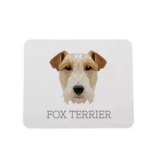 Fox-terrier à poil dur - tapis de souris géométrique avec photo et inscription Art-Dog