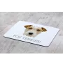 Fox Terrier Drahthaar, Foxterrier - geometrisches Mauspad mit Bild und Aufschrift von Art-Dog