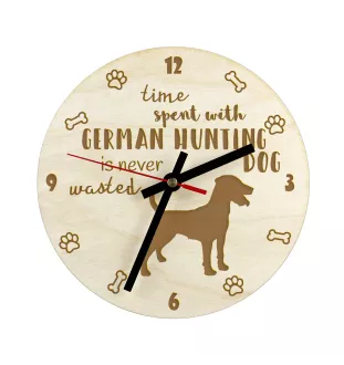 Deutscher Jagdhund - Uhr mit Hund, Holzuhr mit Gravur, personalisierte Uhr von Art-Dog