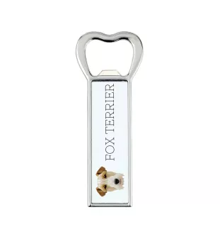 Fox Terrier Drahthaar, Foxterrier - Flaschenöffner mit Bild und Aufschrift für Bier von Art-Dog