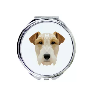 Fox Terrier Drahthaar, Foxterrier - Spiegel mit Foto und geometrischem Aufdruck der Marke Art-Dog
