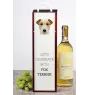 Fox-terrier à poil dur - une boîte géométrique avec une photo et un texte pour le vin de la marque Art-Dog