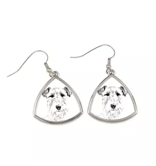 Fox Terrier Wire - dog earrings, hanging earrings with a picture, personalized jewelry with Art-Dog brand print