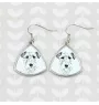 Fox Terrier Wire - dog earrings, hanging earrings with a picture, personalized jewelry with Art-Dog brand print