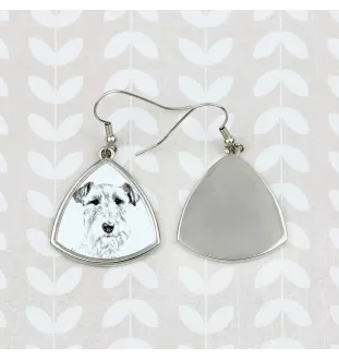 Fox-terrier à poil dur - boucles d'oreilles avec chien, boucles d'oreilles pendantes avec photo, bijoux personnalisés avec impression de la marque Art-Dog