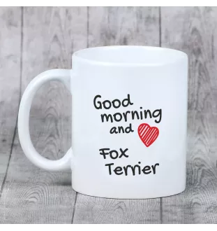 Foksterier szorstkowłosy kubek z psem good morning Art-Dog
