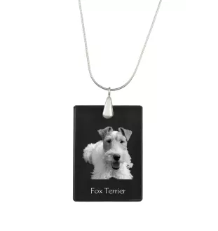 Fox-terrier à poil dur - Pendentif en cristal avec chien, collier en argent avec photo, pendentif personnalisé par la marque Art-Dog