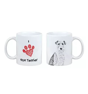 Fox Terrier Wire - cup with a dog, cute cup with graphics, a gift with your photo from the Art-Dog brand