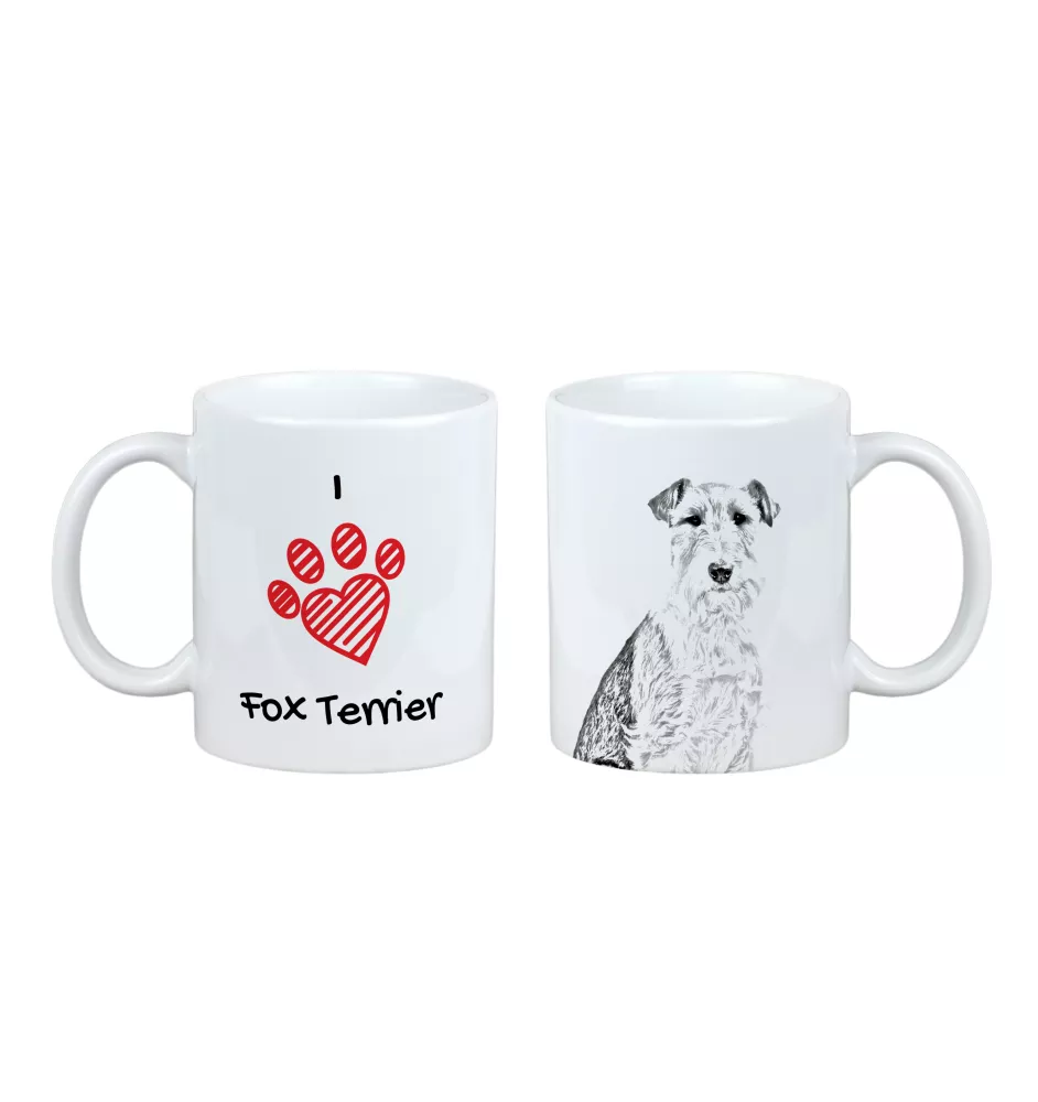 Fox Terrier Wire - cup with a dog, cute cup with graphics, a gift with your photo from the Art-Dog brand