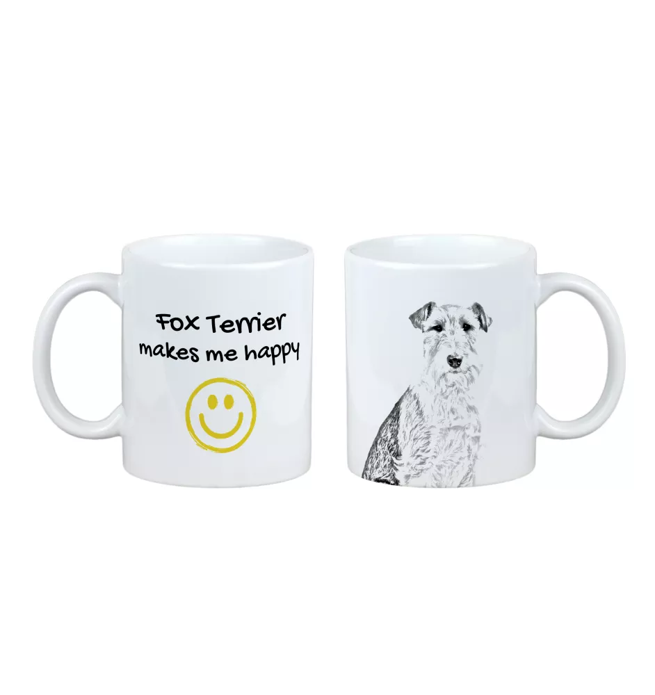Fox-terrier à poil dur - tasse avec chien, une tasse joyeuse pour les amoureux des chiens, un cadeau personnalisé de la marque Art-Dog