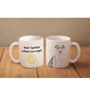 Foksterier szorstkowłosy kubek z psem Makes me happy Art-Dog