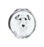 Fox Terrier Drahthaar, Foxterrier - Taschenspiegel mit Hund, personalisierter Taschenspiegel, kompakter Spiegel mit Art-Dog-Logo
