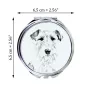 Fox Terrier Drahthaar, Foxterrier - Taschenspiegel mit Hund, personalisierter Taschenspiegel, kompakter Spiegel mit Art-Dog-Logo