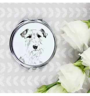Fox-terrier à poil dur - miroir de poche avec chien, miroir personnalisé pour sac à main, miroir compact avec impression de la marque Art-Dog