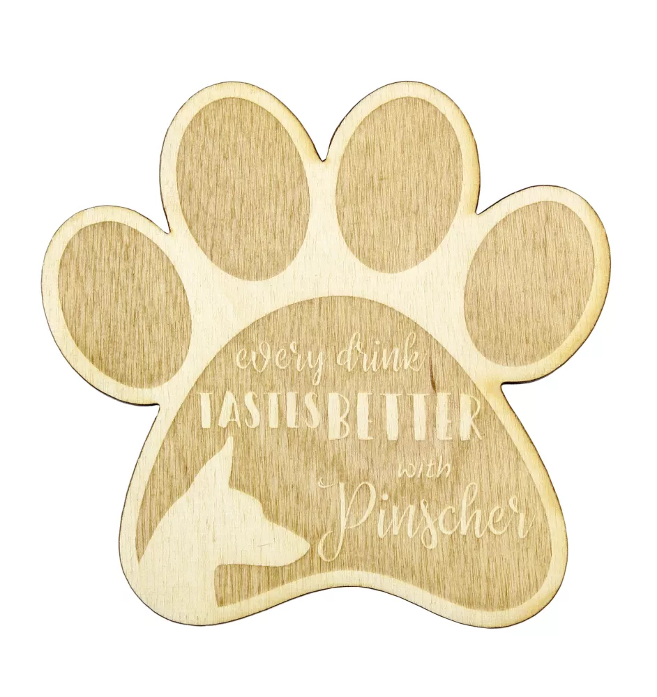 German Pinscher - Mug coaster, engraved coaster with dog, gift for dog lover by Art-Dog brand