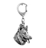 Deutscher Schäferhund - Versilberter Schlüsselanhänger mit Hund, Handtaschen-Dekoration, Rucksack-Anhänger der Marke Art-Dog