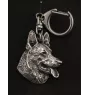 Deutscher Schäferhund - Versilberter Schlüsselanhänger mit Hund, Handtaschen-Dekoration, Rucksack-Anhänger der Marke Art-Dog