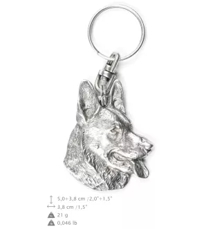 Berger allemand, Berger d'Alsace, Berger alsacien - Pendentif chien argenté, décoration de sac à main, pendentif sac à dos par la marque Art-Dog