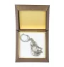 German Shepherd Dog, Alsatian Wolf Dog - Silver-plated key ring with a dog in a gift box, handbag decoration, backpack pendant by Art-Dog brand