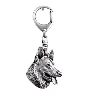 Deutscher Schäferhund - Versilberter Schlüsselanhänger mit Hund in einer Geschenkbox, Handtaschenschmuck, Rucksackanhänger der Marke Art-Dog