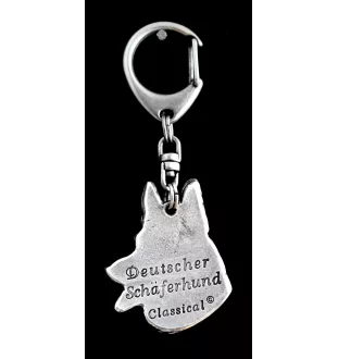 Deutscher Schäferhund - Versilberter Schlüsselanhänger mit Hund in einer Geschenkbox, Handtaschenschmuck, Rucksackanhänger der Marke Art-Dog