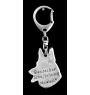 German Shepherd Dog, Alsatian Wolf Dog - Silver-plated key ring with a dog in a gift box, handbag decoration, backpack pendant by Art-Dog brand