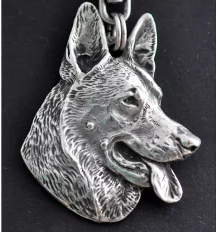 Berger allemand, Berger d'Alsace, Berger alsacien - collier avec un chien, pendentif en plaqué argent pour les fans de chiens, bijoux uniques de la marque Art-Dog