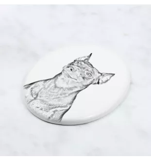 Deutscher Pinscher - Gedenktafel mit einem Foto eines Hundes, Grabplatte mit Druck, personalisierte ovale Platte der Marke Art-Dog